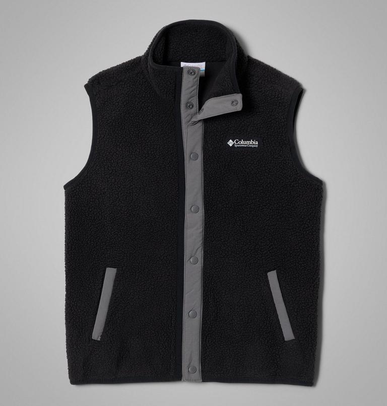 Youth Helvetia Sherpa Fleece Gilet, Color: Black, City Grey, image 1