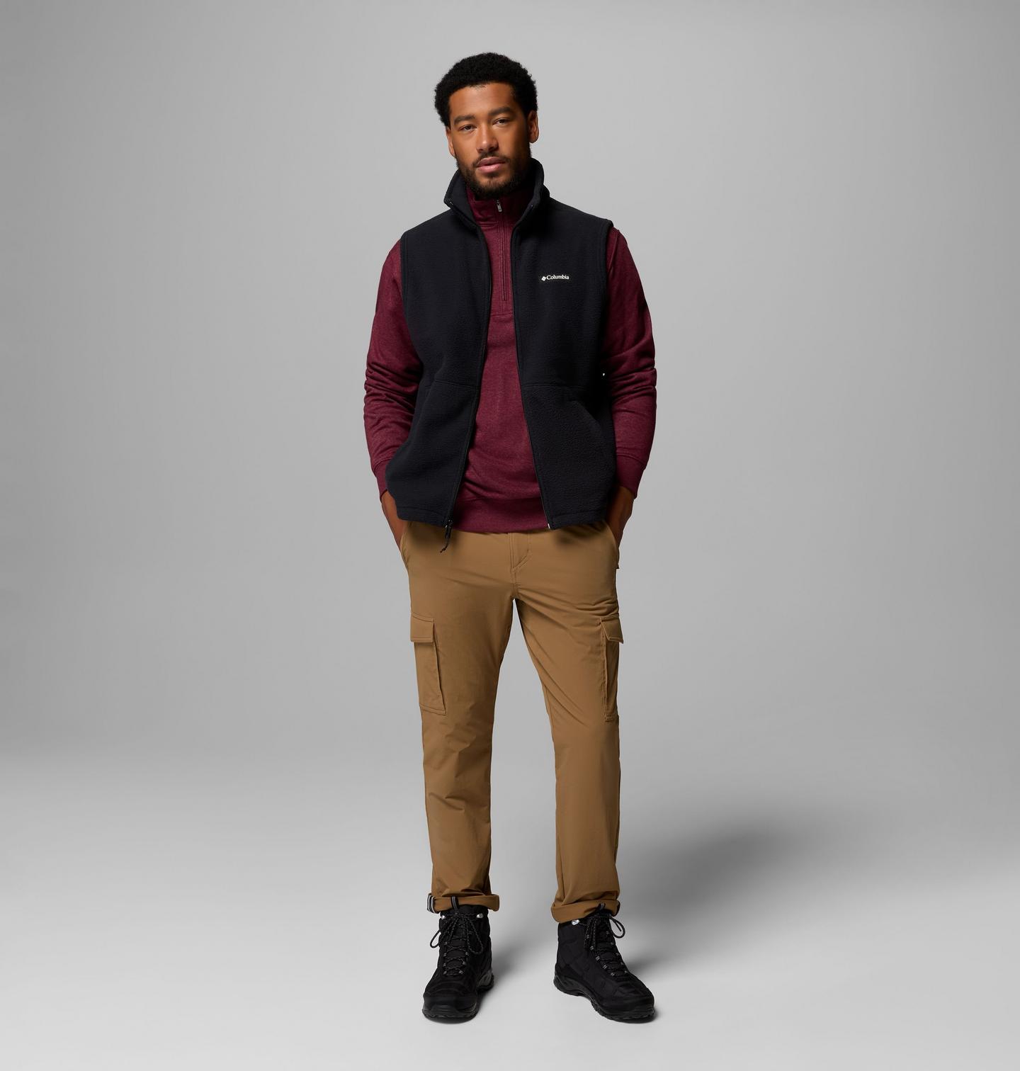 Мужской жилет Columbia Timber Crest MTR Fleece Vest, цвет: Чёрный — фото 2