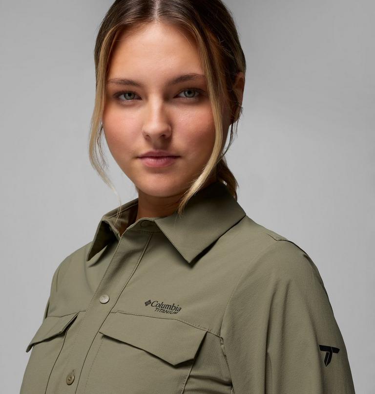 Women's Silver Ridge Elite Woven Shirt, Color: Stone Green, image 5