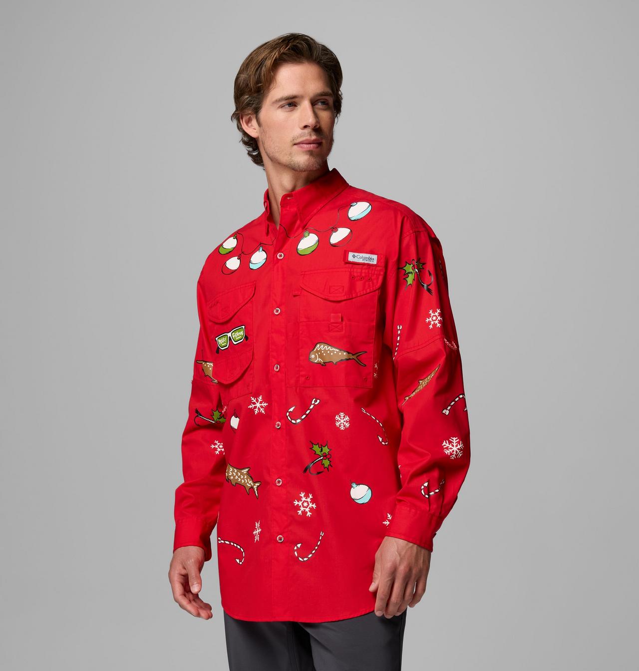 Men’s Ugly Christmas PFG Bonehead Long Sleeve Shirt