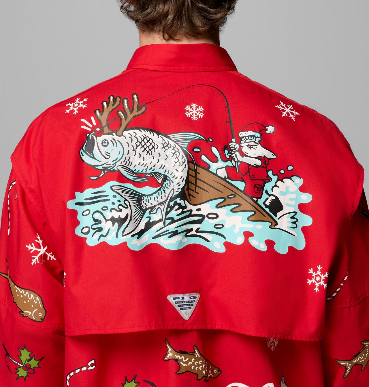 Men’s Ugly Christmas PFG Bonehead Long Sleeve Shirt 8