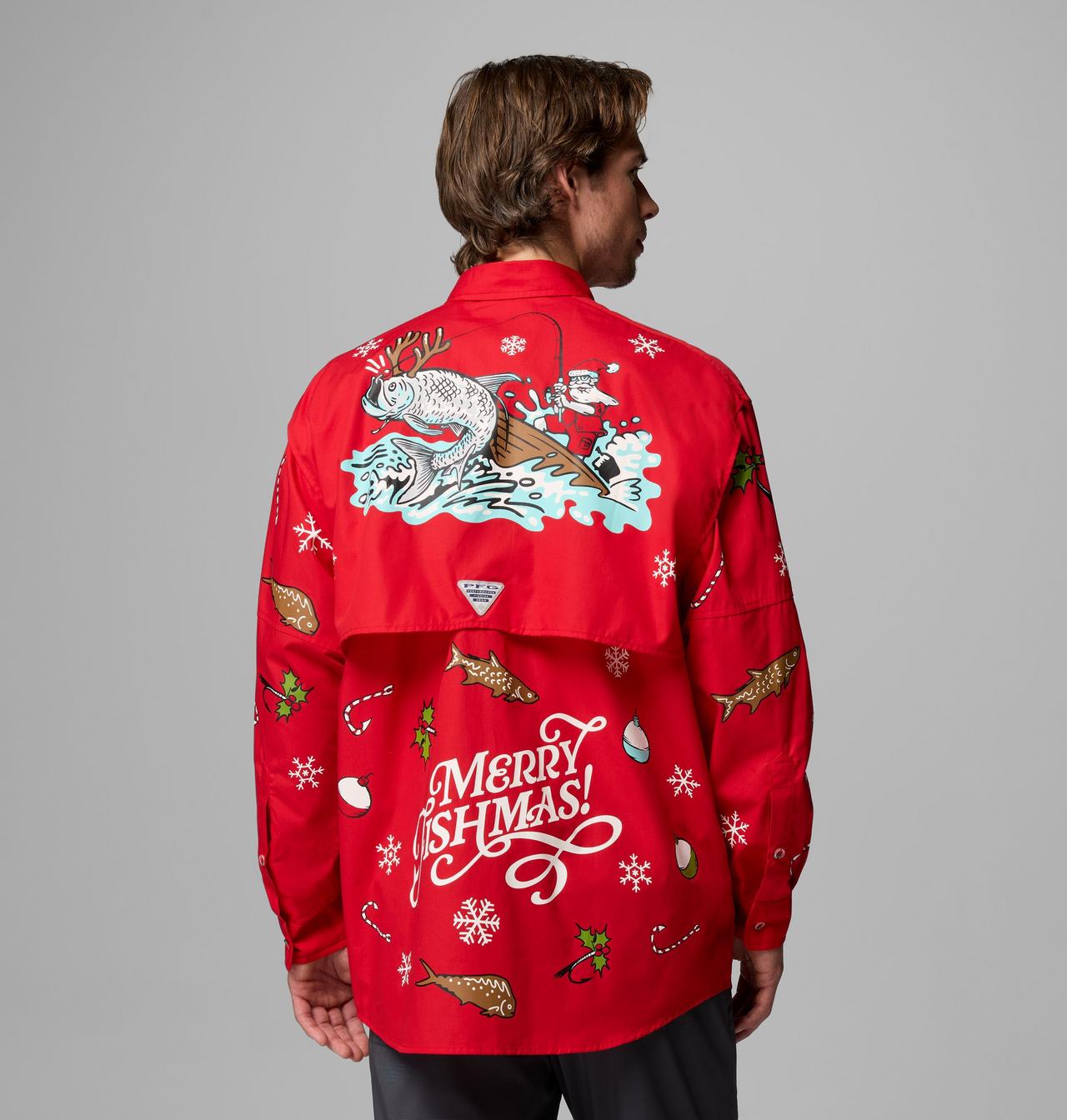 Men’s Ugly Christmas PFG Bonehead Long Sleeve Shirt
