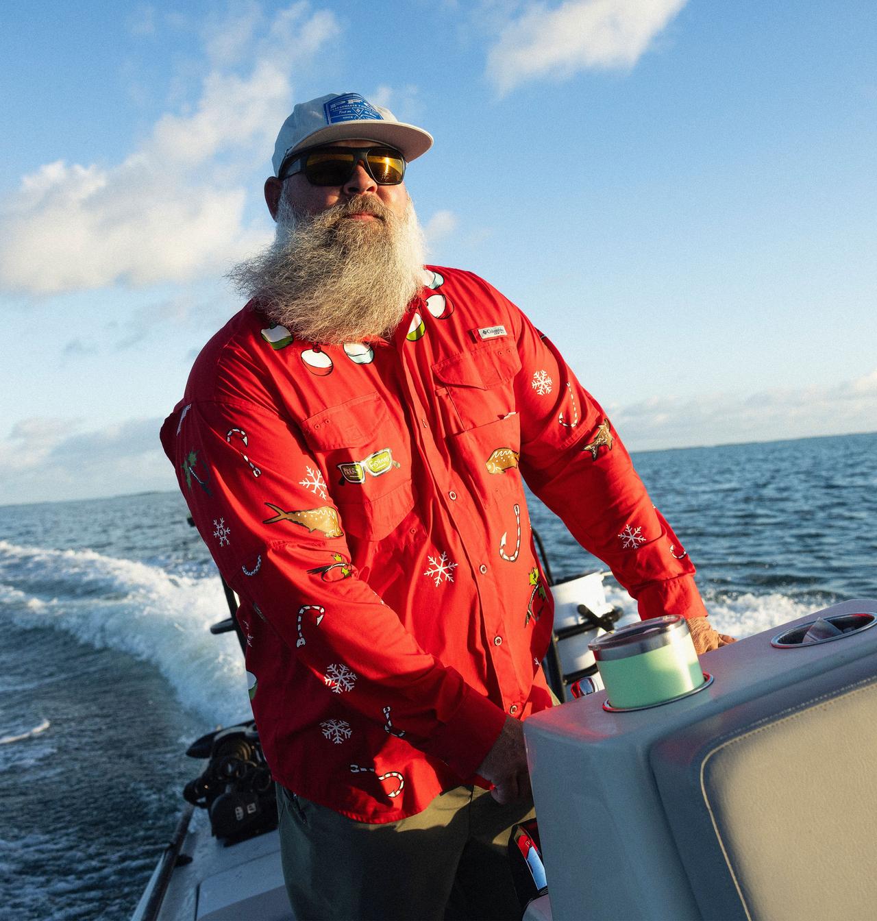 Men’s Ugly Christmas PFG Bonehead Long Sleeve Shirt 10