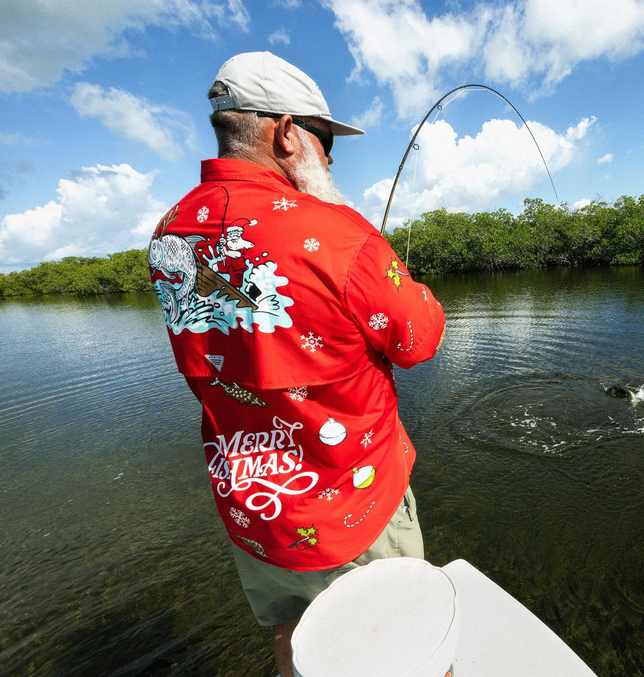Men’s Ugly Christmas PFG Bonehead Long Sleeve Shirt 12