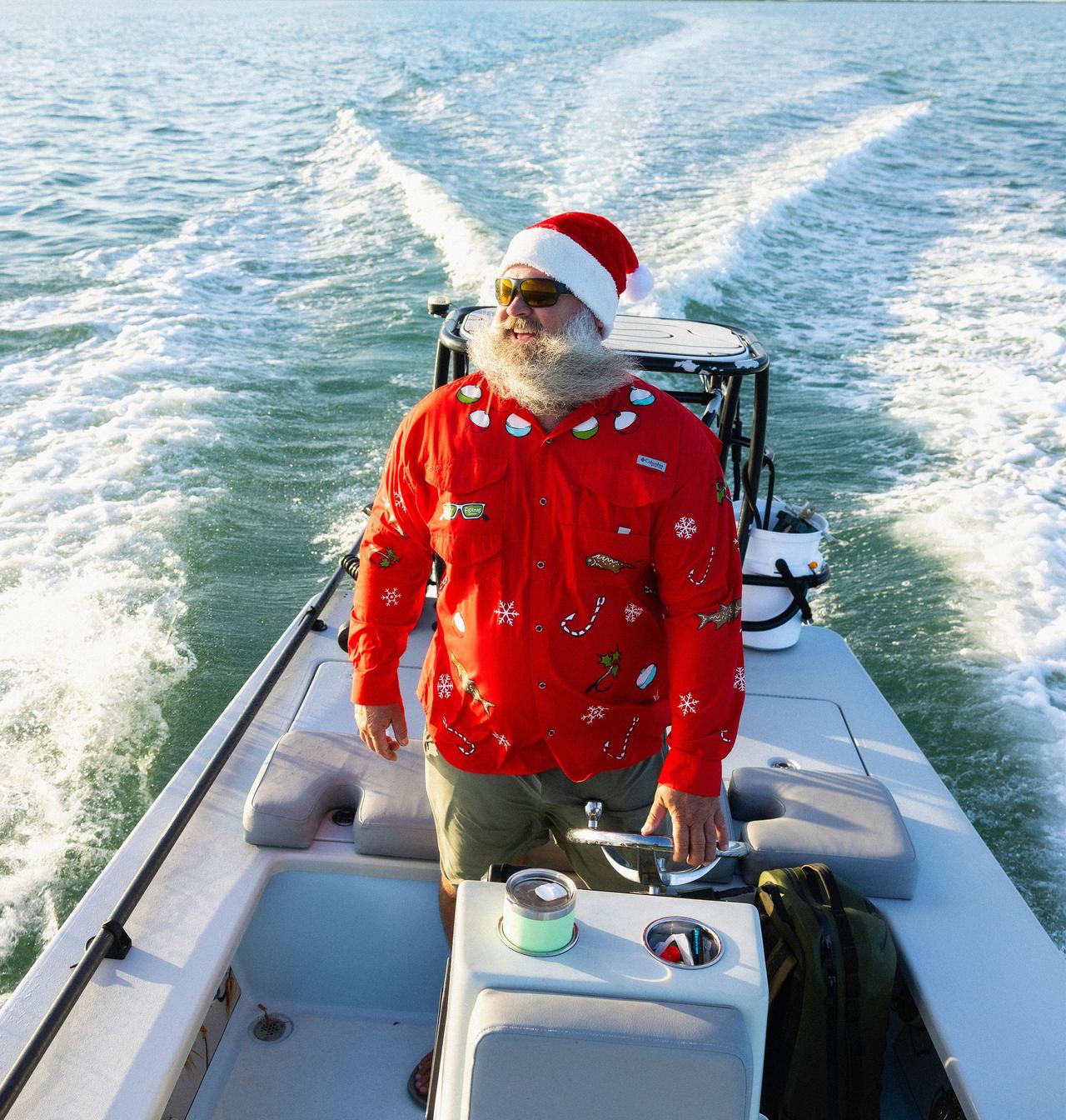 Men’s Ugly Christmas PFG Bonehead Long Sleeve Shirt 13