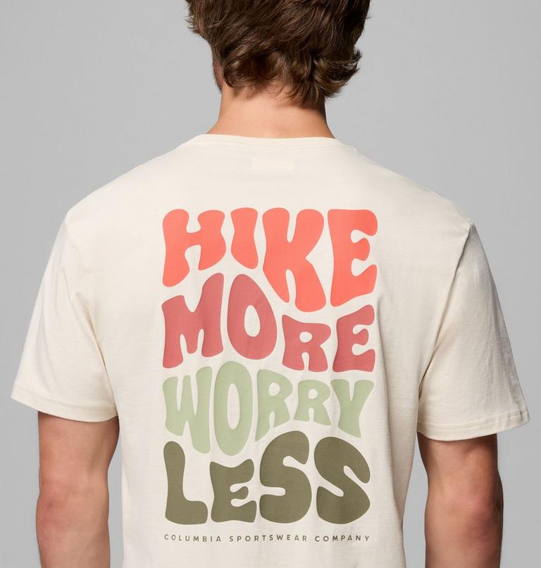 Men's Knoll Canyon Organic Cotton Graphic T-Shirt, Color: Chalk, Hike More, image 6