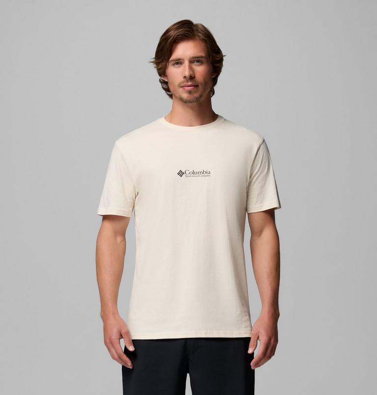 Men's Knoll Canyon Organic Cotton Graphic T-Shirt, Color: Chalk, Hike More, image 3