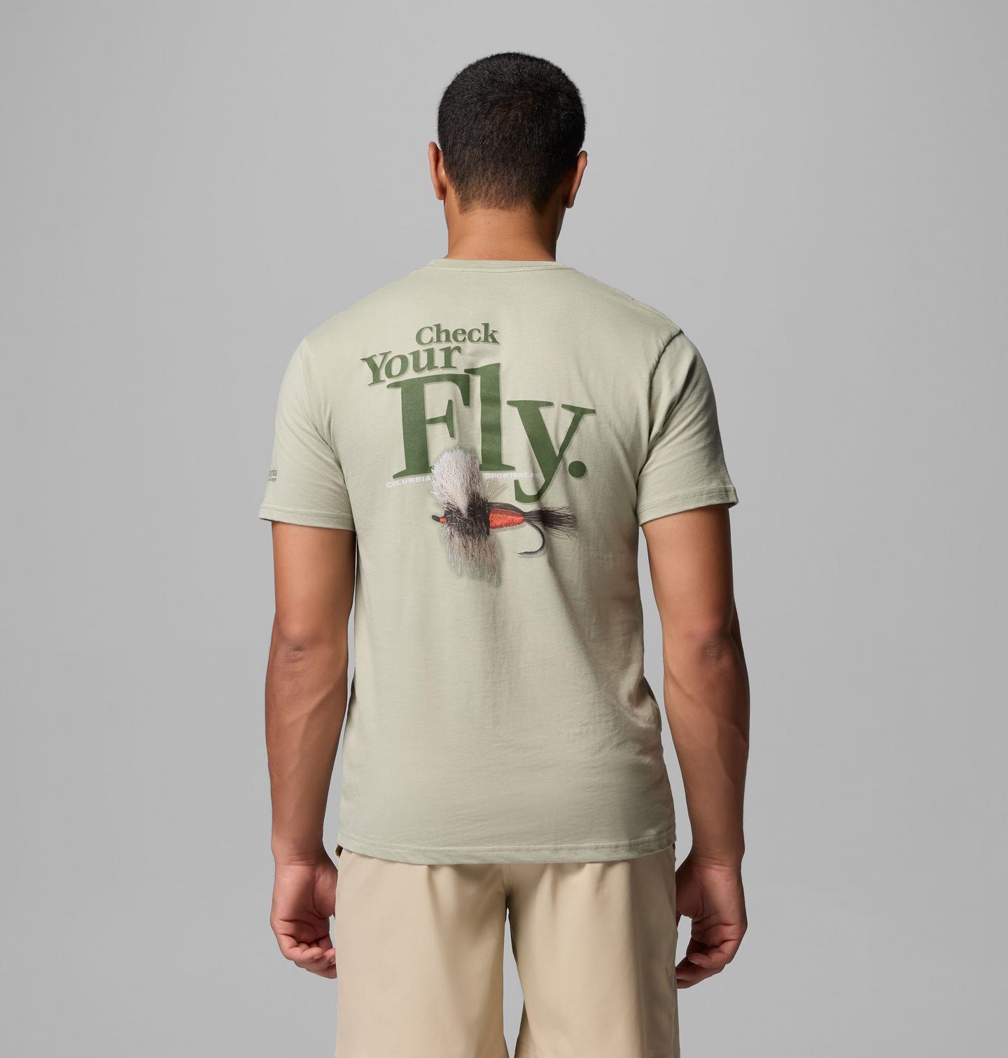 Мужская футболка Columbia PFG Check Your Fly, цвет: В клетку — фото 1