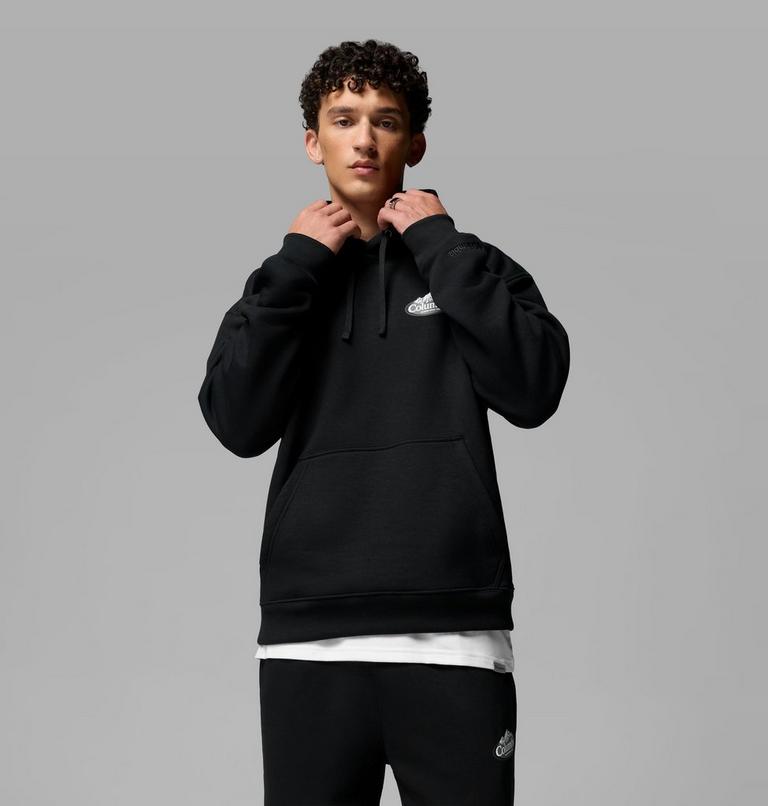 Men's Heavyweight Graphic Hoodie, Color: Black, Snowy Peaks, image 16