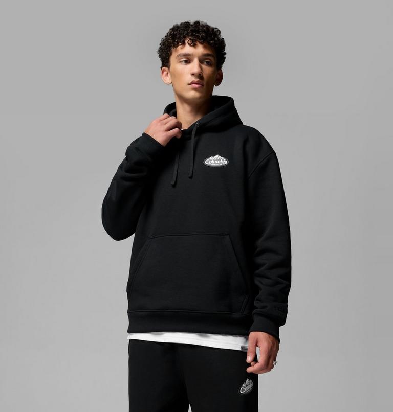 Men's Heavyweight Graphic Hoodie, Color: Black, Snowy Peaks, image 17