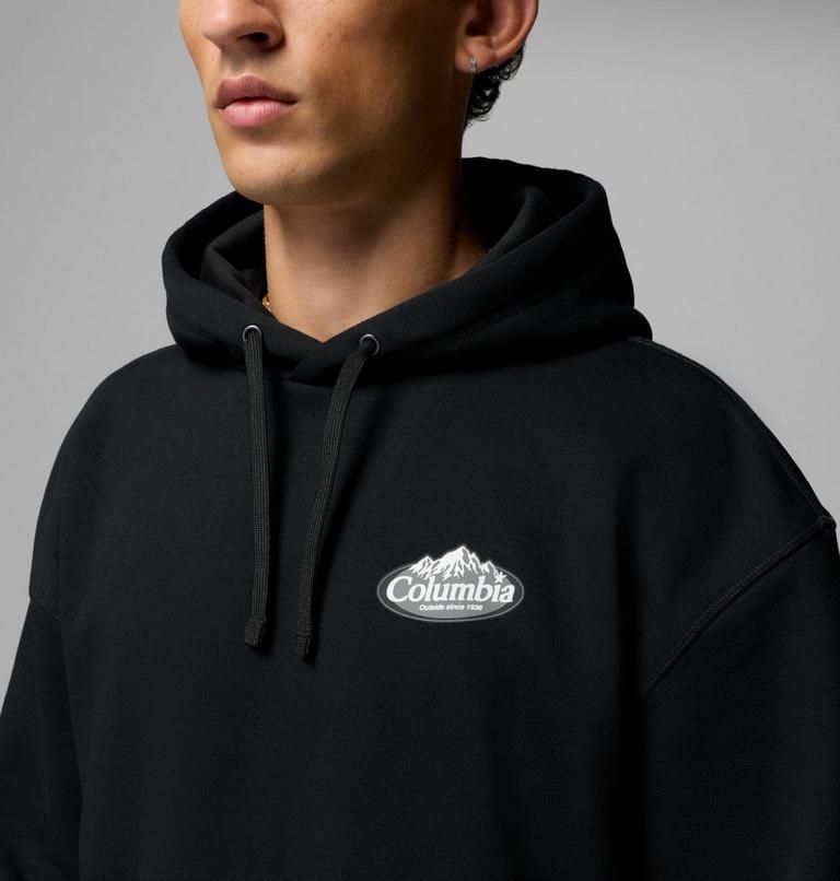 Men's Heavyweight Graphic Hoodie, Color: Black, Snowy Peaks, image 19