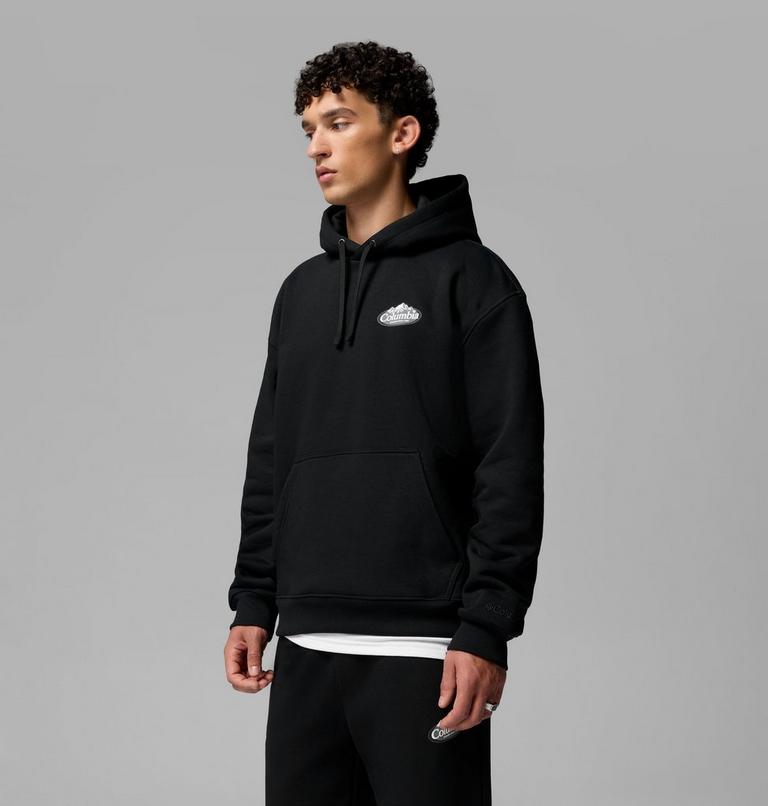 Men's Heavyweight Graphic Hoodie, Color: Black, Snowy Peaks, image 11