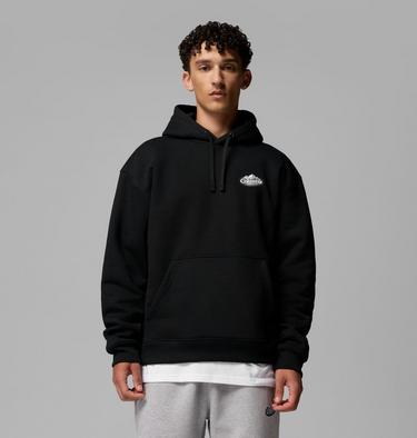 Men's Heavyweight Graphic Hoodie, Color: Columbia Grey Heather, Snowy Peaks, image 1