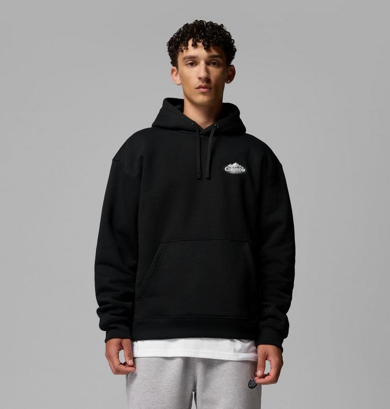 Men's Heavyweight Graphic Hoodie, Color: Columbia Grey Heather, Snowy Peaks, image 1