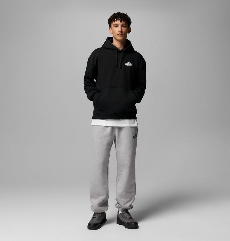 Men's Heavyweight Graphic Hoodie, Color: Columbia Grey Heather, Snowy Peaks, image 2