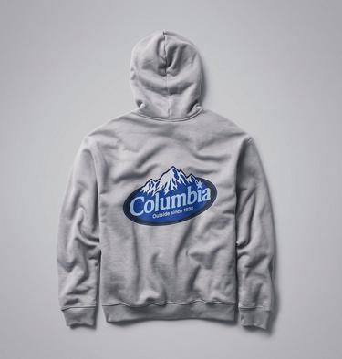Men's Heavyweight Graphic Hoodie, Color: Columbia Grey Heather, Snowy Peaks, image 6