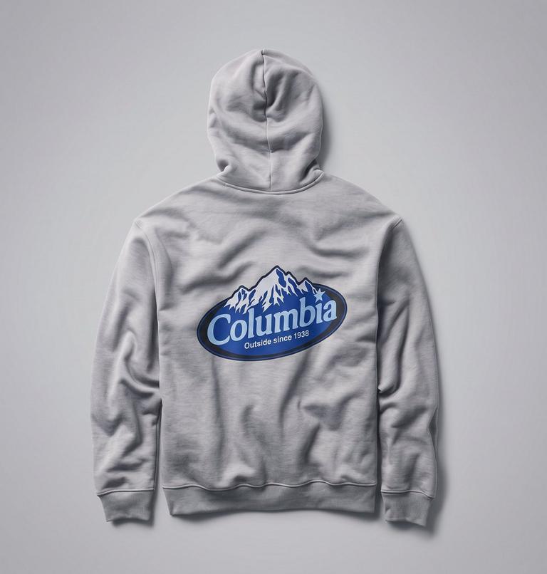Men's Heavyweight Graphic Hoodie, Color: Columbia Grey Heather, Snowy Peaks, image 5