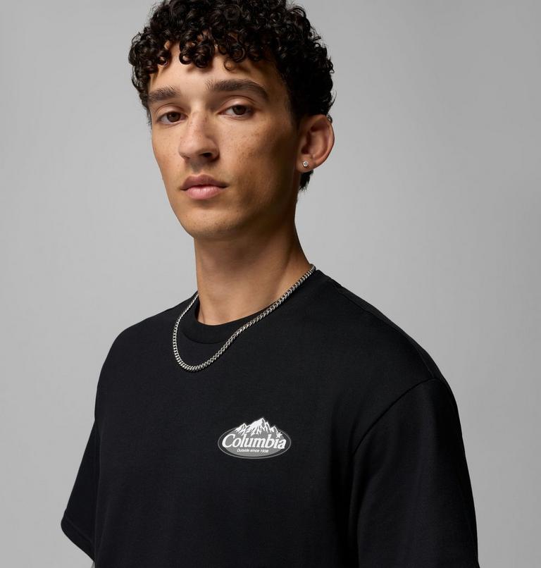 Men's Heavyweight Graphic T-Shirt, Color: Black, Snowy Peaks, image 5