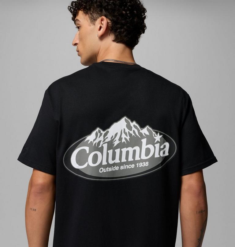 Men's Heavyweight Graphic T-Shirt, Color: Black, Snowy Peaks, image 6