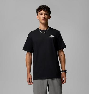 Men's Heavyweight Graphic T-Shirt, Color: Black, Snowy Peaks, image 3