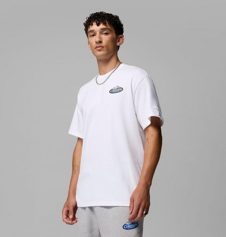 Men's Heavyweight Graphic T-Shirt, Color: White, Snowy Peaks, image 4