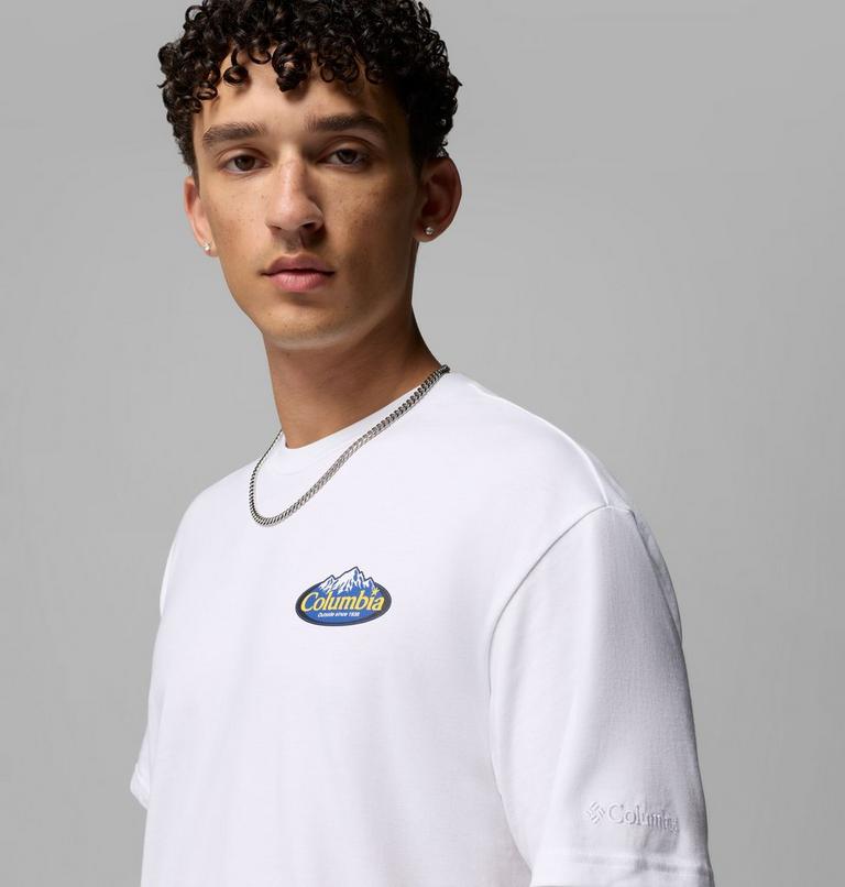 Men's Heavyweight Graphic T-Shirt, Color: White, Snowy Peaks, image 5