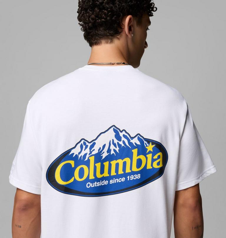 Men's Heavyweight Graphic T-Shirt, Color: White, Snowy Peaks, image 6