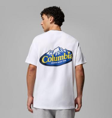 Men's Heavyweight Graphic T-Shirt, Color: White, Snowy Peaks, image 7