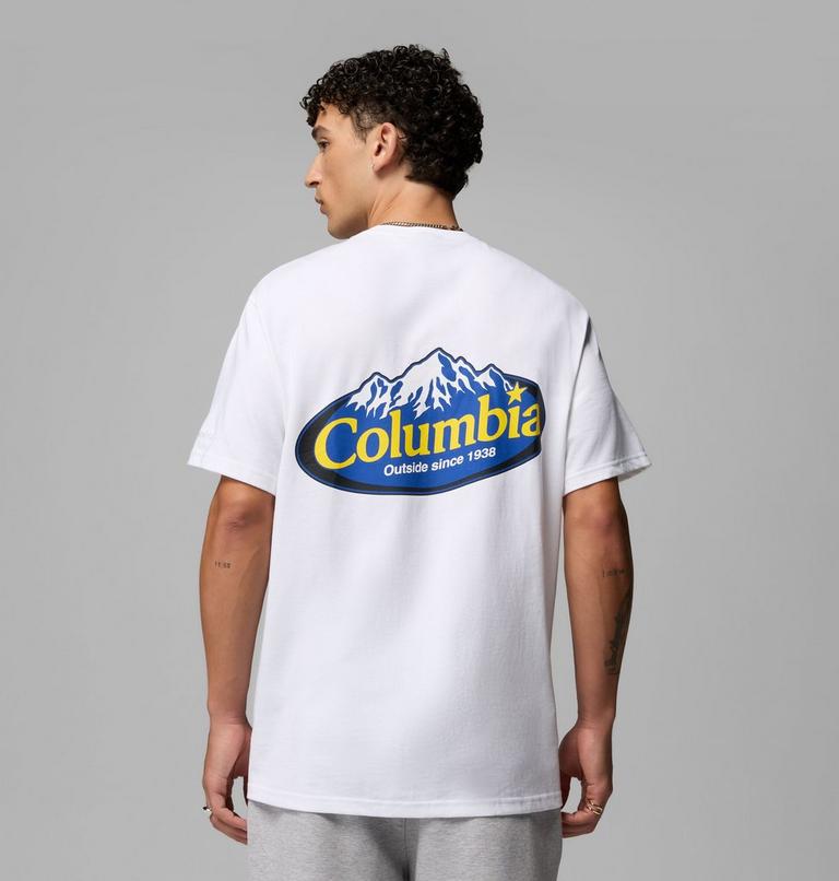 Men's Heavyweight Graphic T-Shirt, Color: White, Snowy Peaks, image 3