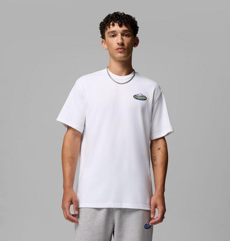 Men's Heavyweight Graphic T-Shirt, Color: White, Snowy Peaks, image 1