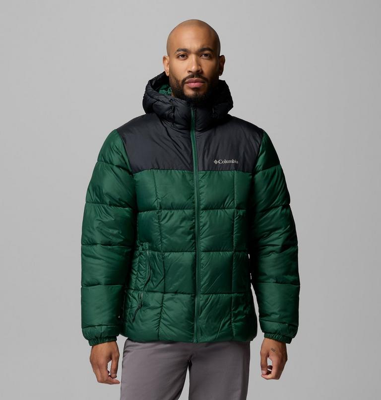 Men's Puffect IV Hooded Puffer Jacket, Color: Rain Forest, Black, image 1