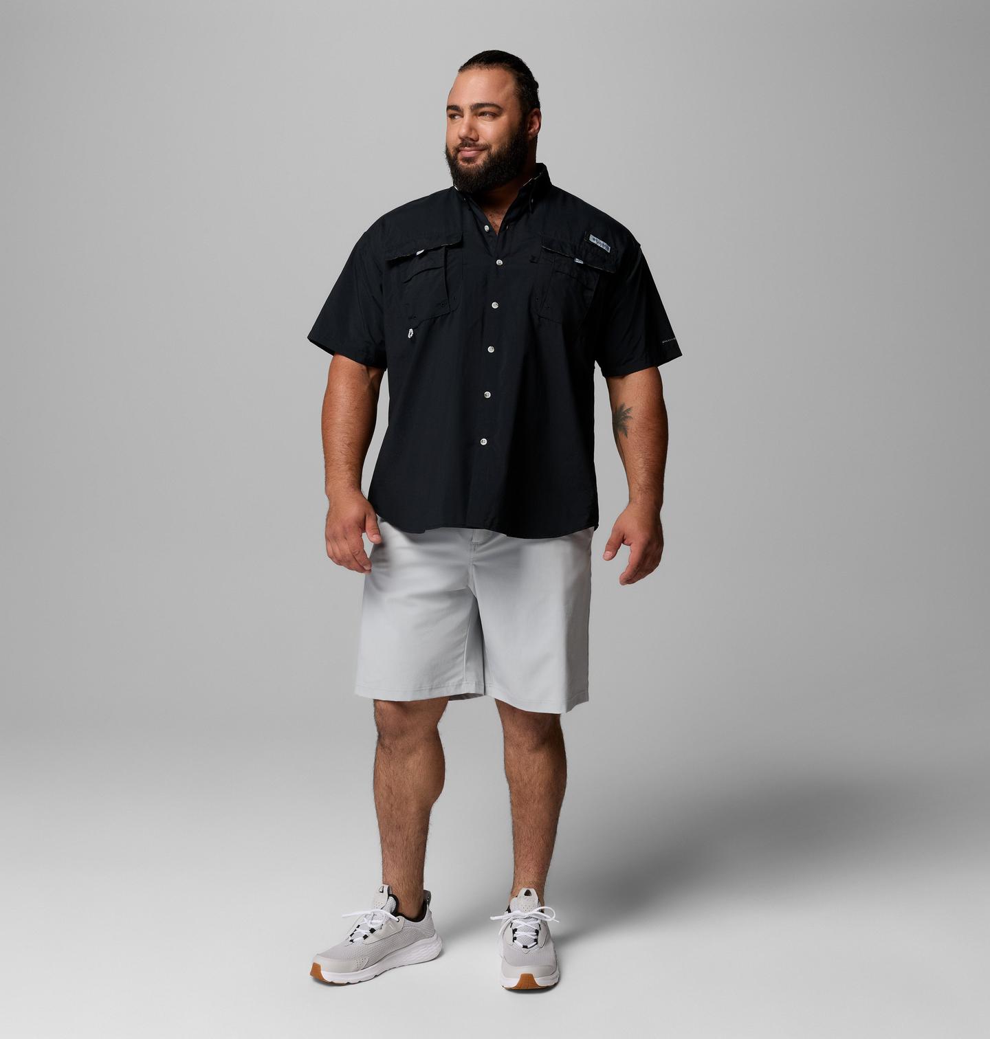 Мужская рубашка Columbia PFG Bahama II Luke Combs Short Sleeve Shirt - Big, цвет: Чёрный — фото 2