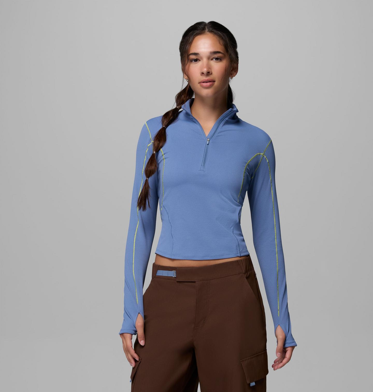 Женская рубашка Columbia Stonefall Cliff Half Zip, цвет: Bluestone — фото 1