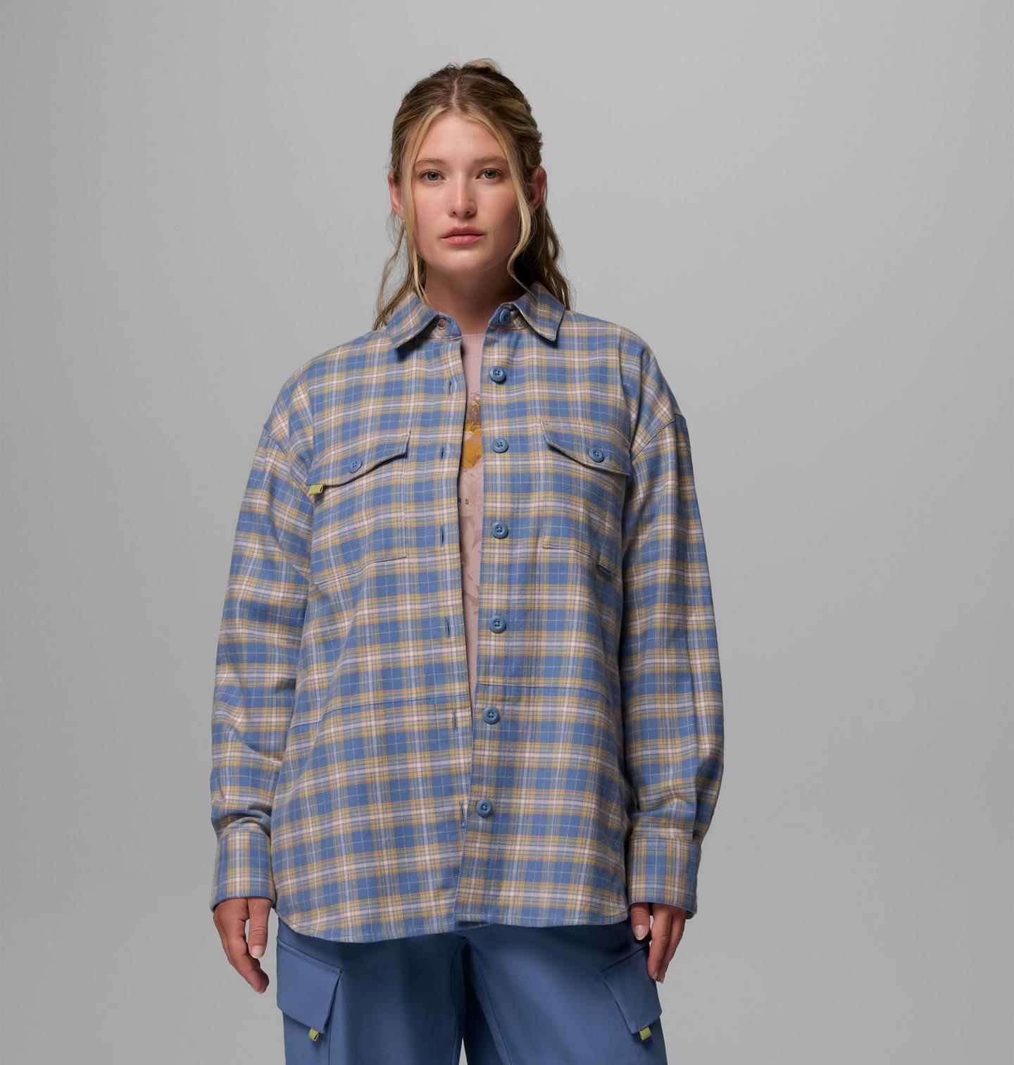 Женская рубашка Columbia Point Kasler Long Sleeve, цвет: Bluestone Tartan — фото 1