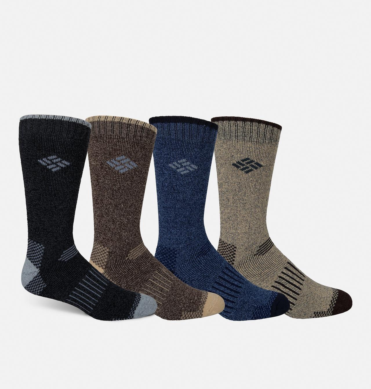 Men's Moisture Control Check Crew Socks - 4 Pack | 019 | O/S 1