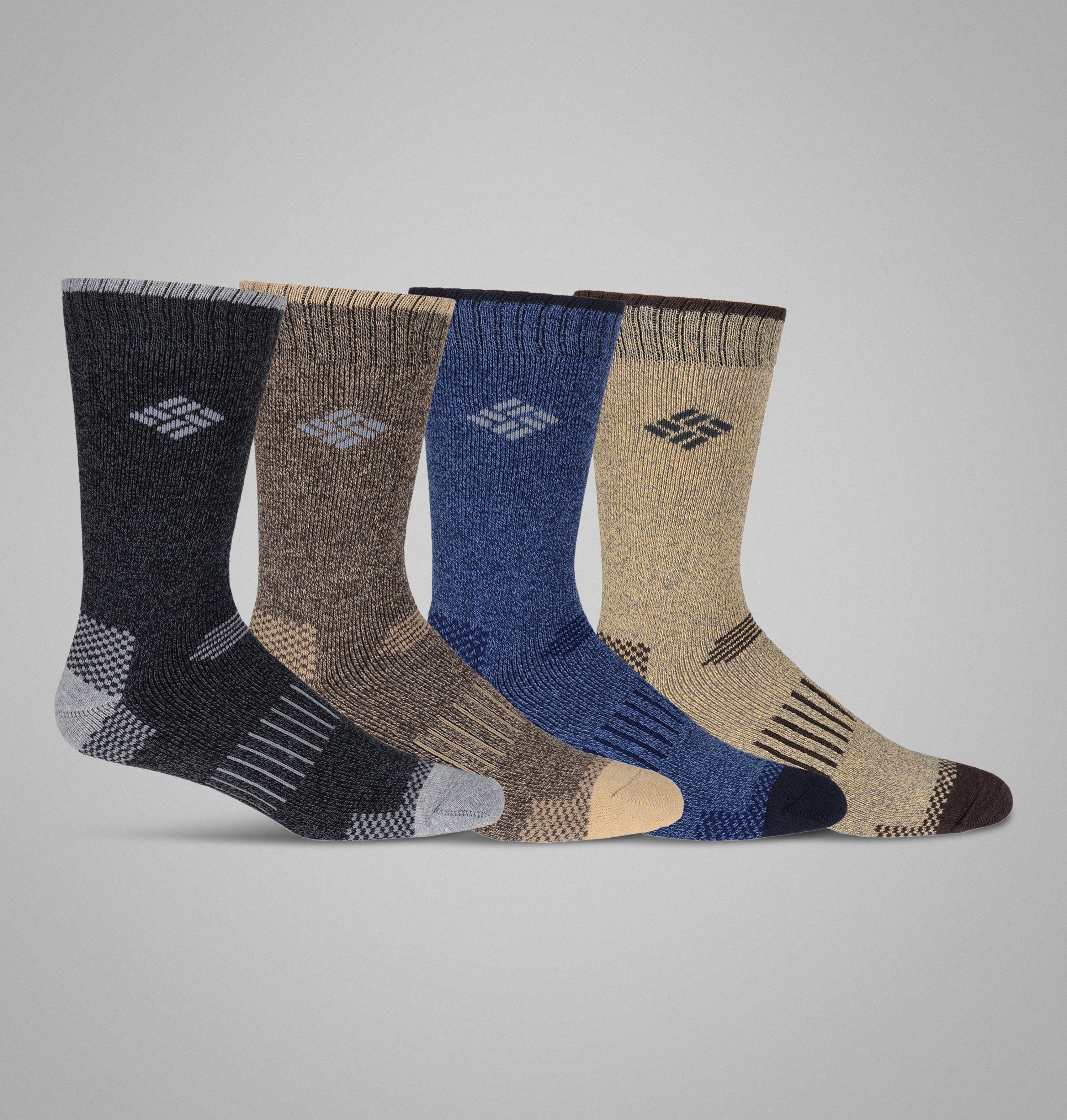 Men's Moisture Control Check Crew Socks - 4 Pack | 019 | O/S 2