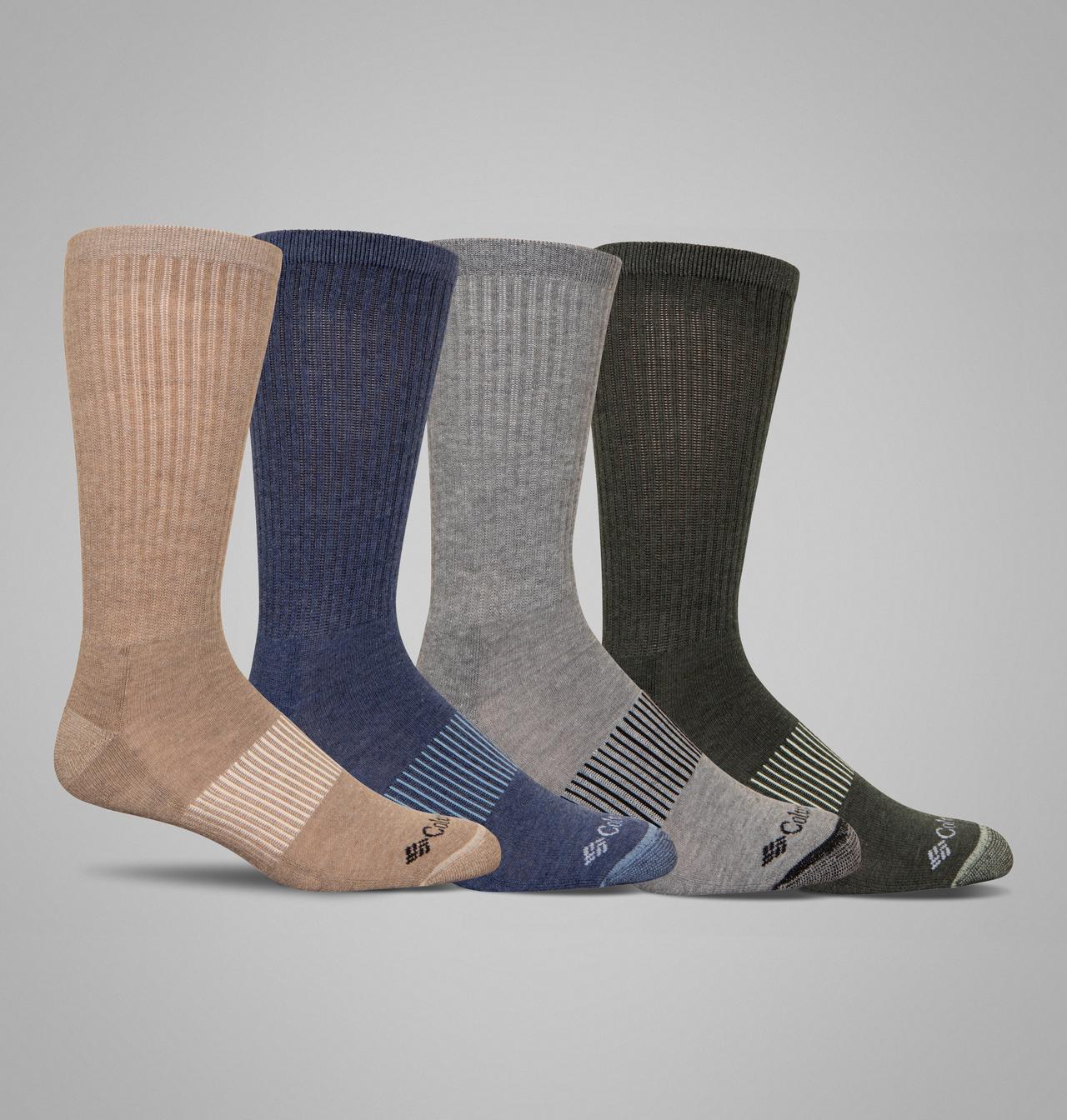Moisture Control Medium Weight Ribbed Crew Socks - 4 Pack 1