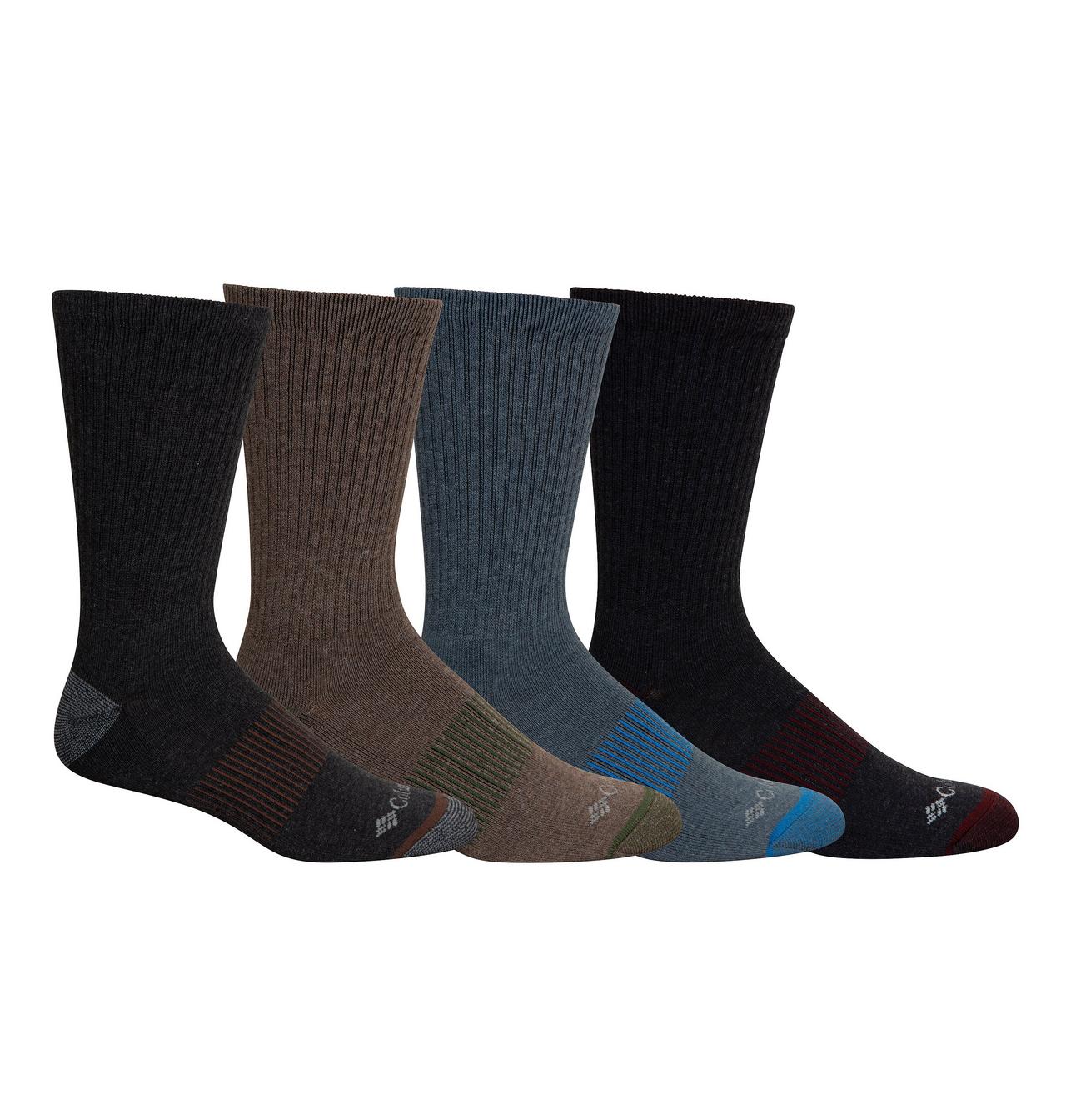 Moisture Control Medium Weight Ribbed Crew Socks - 4 Pack 1