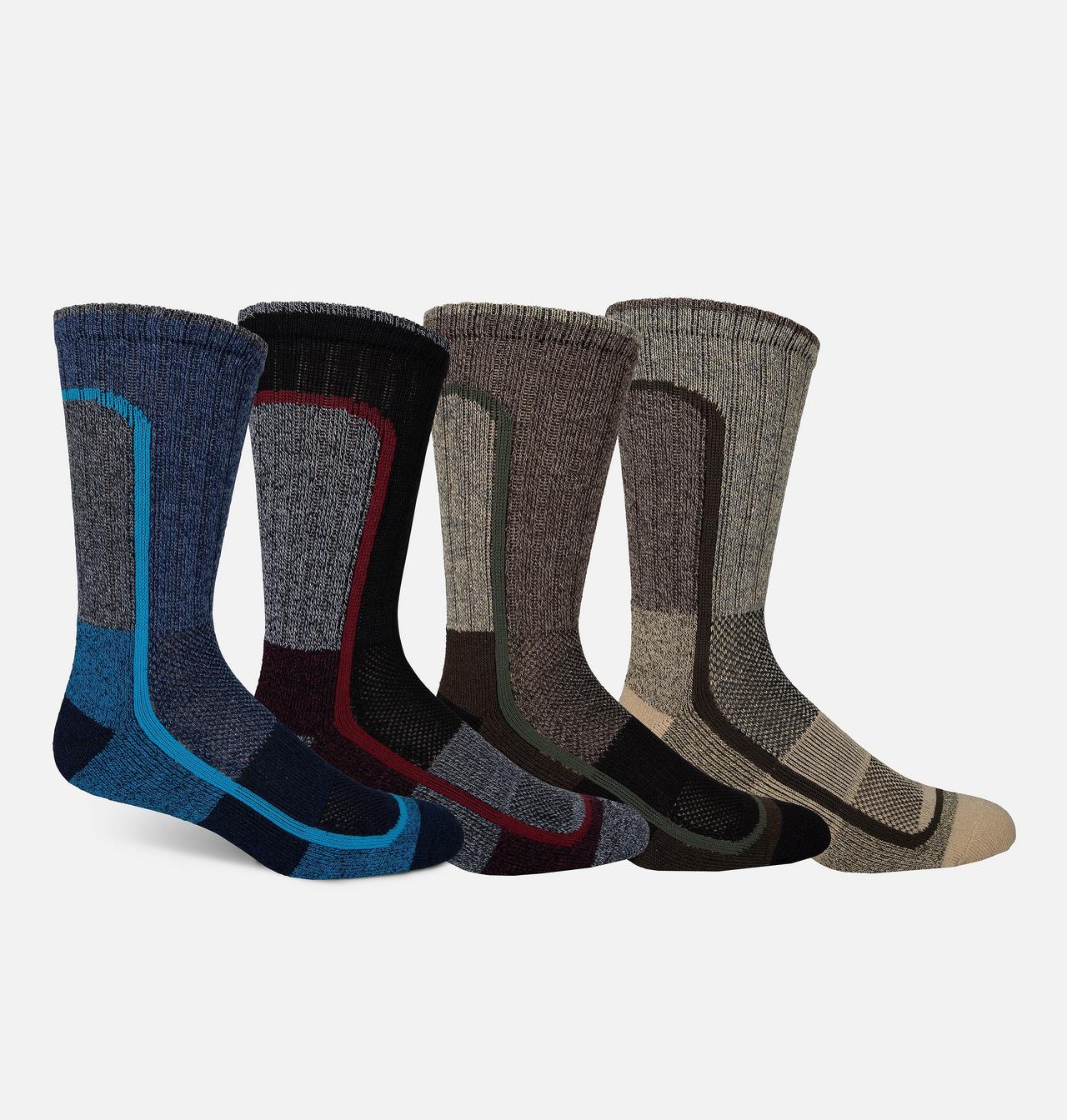 Moisture Control Color Block Crew Socks - 4 Pack 1
