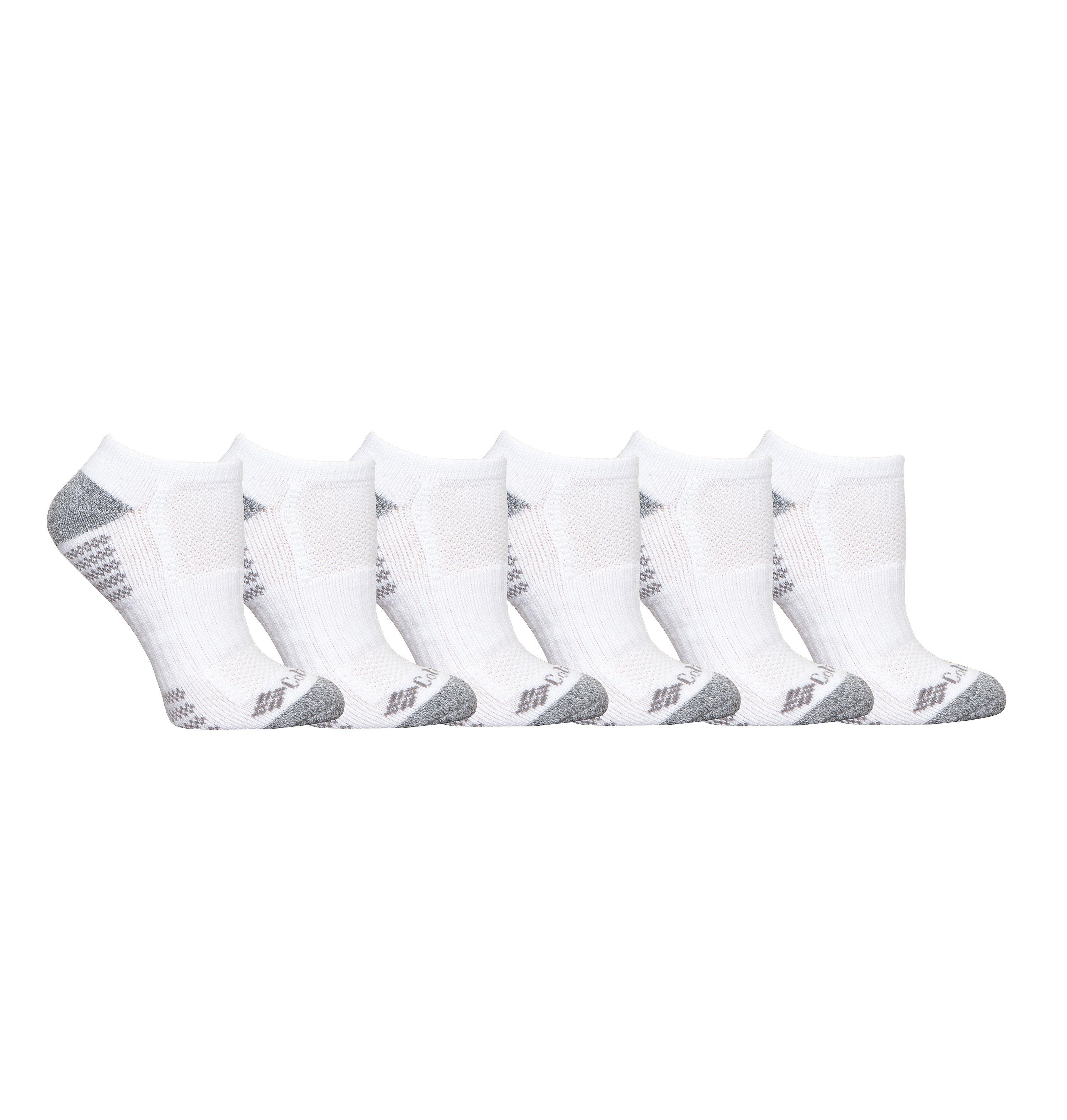 Women's No-Show With Pique Footbed Socks - 6 Pack | 100 | O/S 1