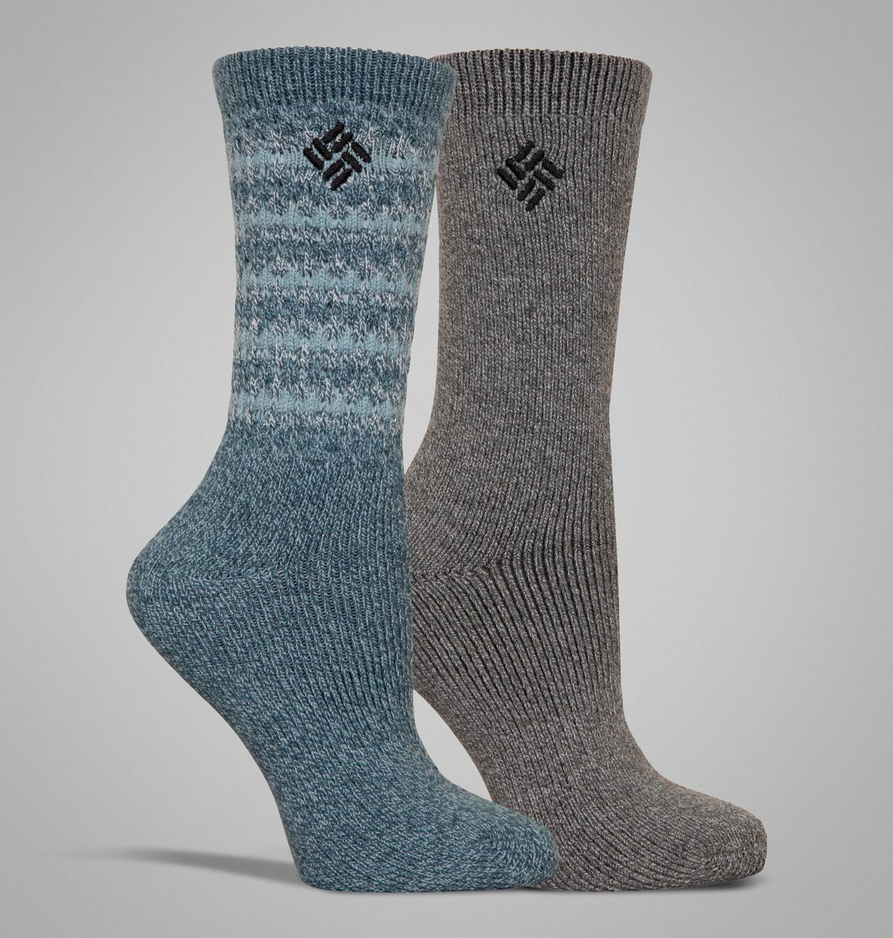 Chaussettes mi-mollet en laine texturée pour femme – paquet de 2 1