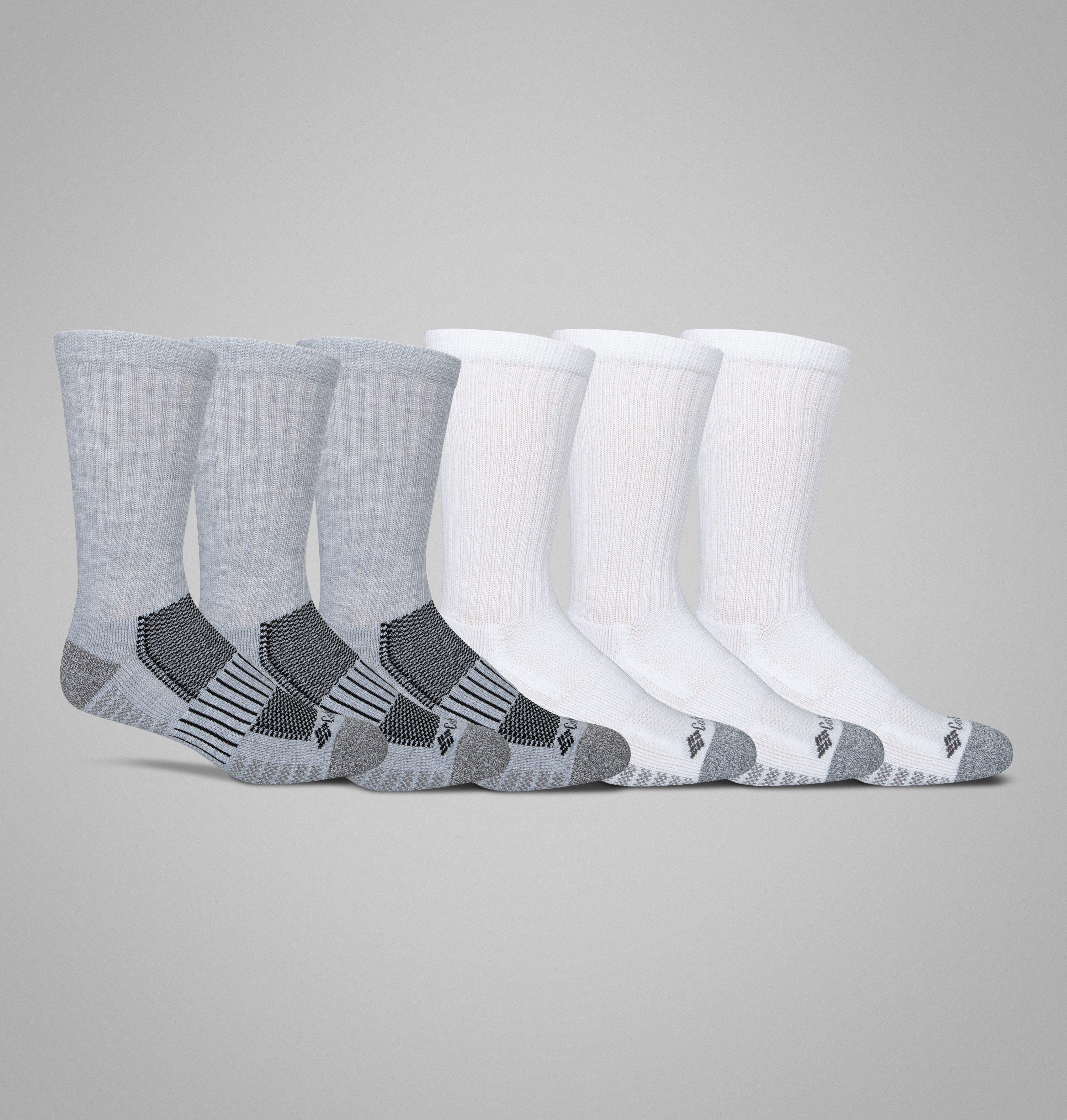 Columbia Men's Crew With Pique Footbed Socks - 6 Pack-
