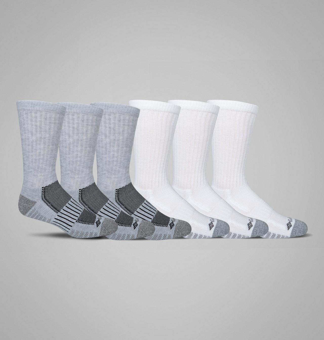 Men's Crew With Pique Footbed Socks - 6 Pack 1