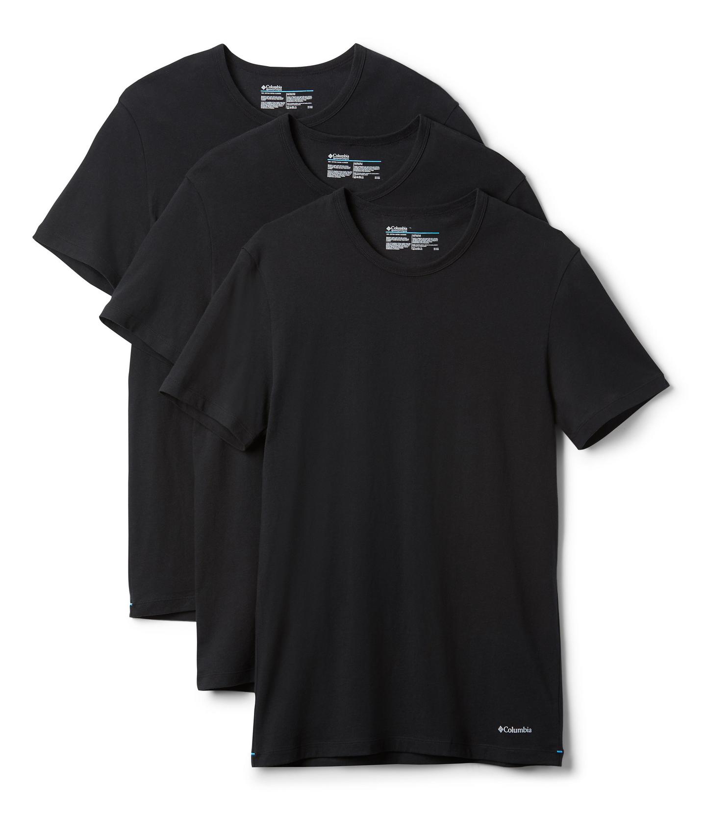 Мужские футболки Columbia Crew Neck Tee Classic Fit - 3 Pack, цвет: Чёрный — фото 1