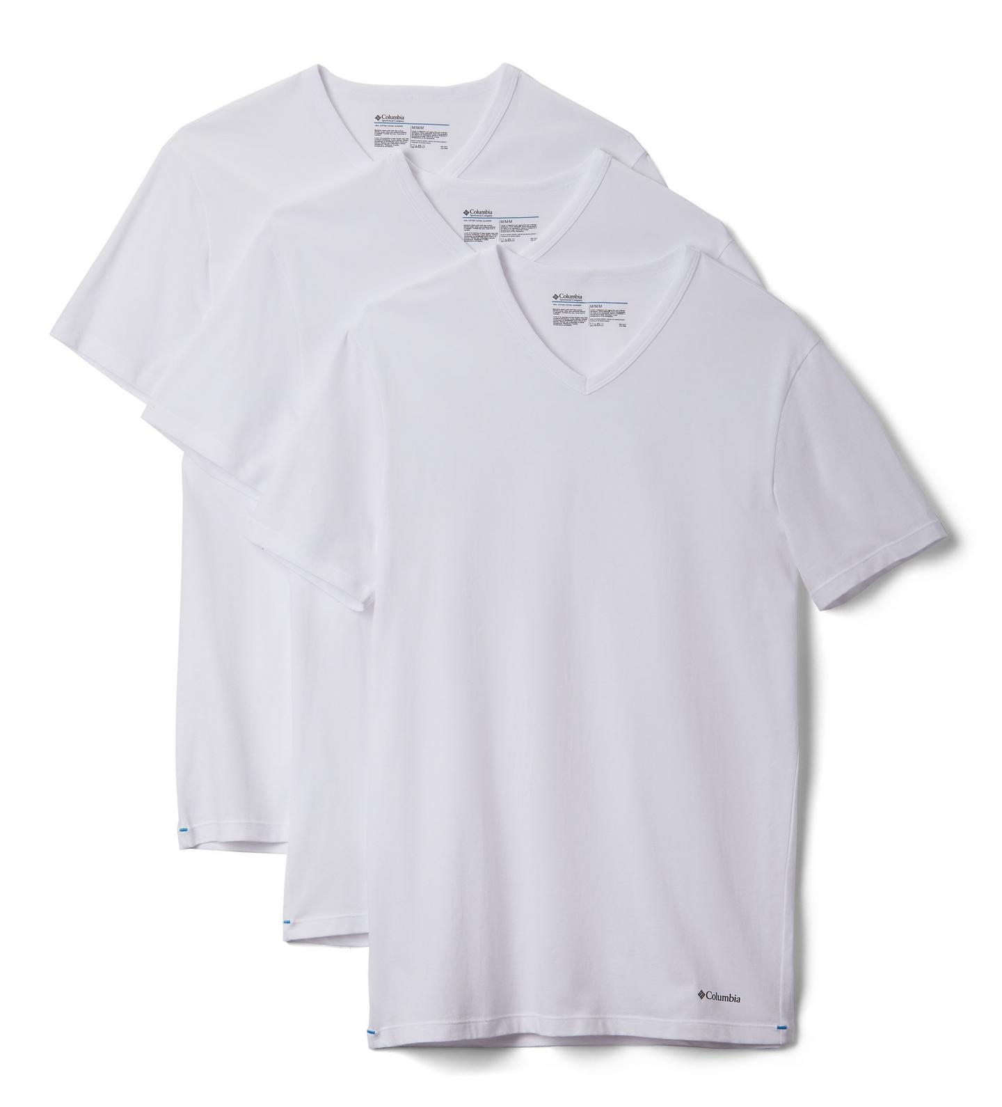 Мужские футболки Columbia 3 Pack V-Neck Tee Classic Fit, цвет: Белый — фото 1