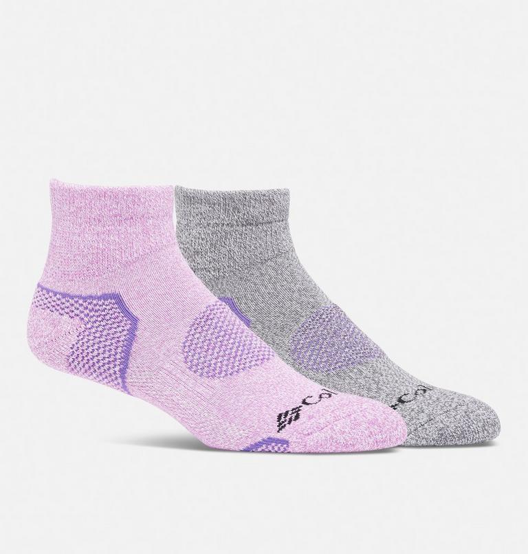 Women's Balance Point Quarter Socks - 2pk, Color: Plum, image 1