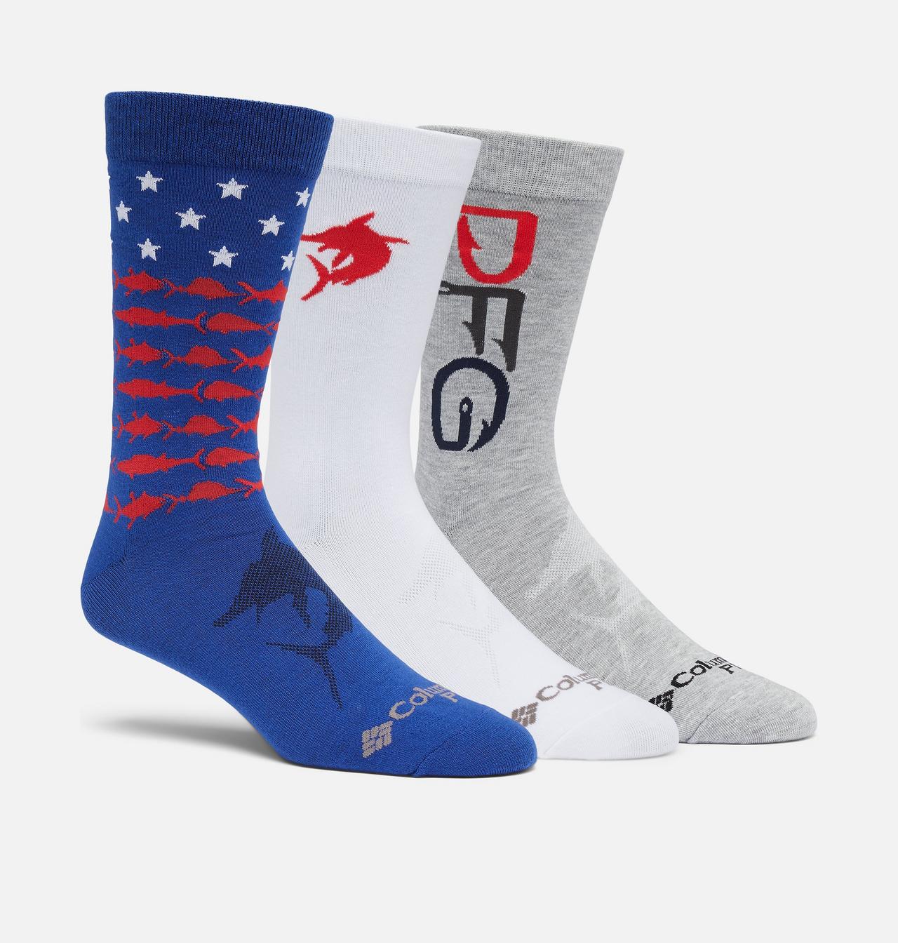 Men's PFG Americana Crew Sock - 3pk 1