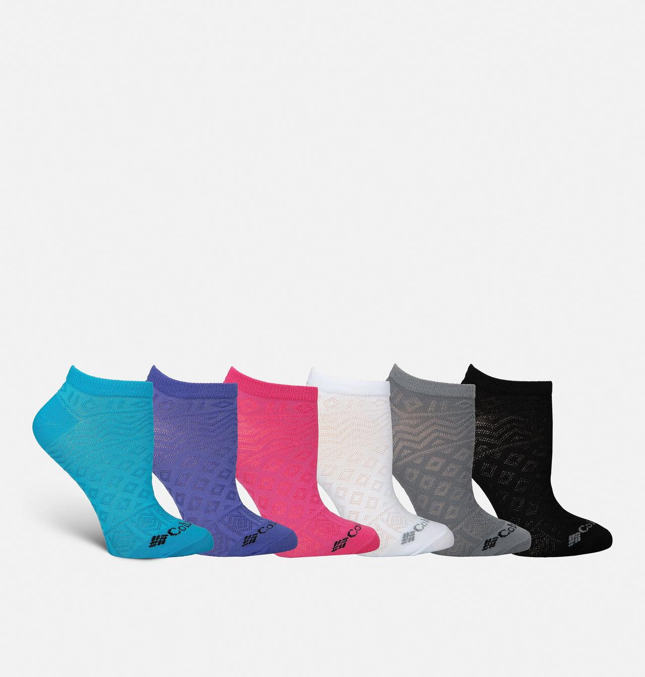 Women's No Show Pattern Mesh Socks - 6 Pack 1