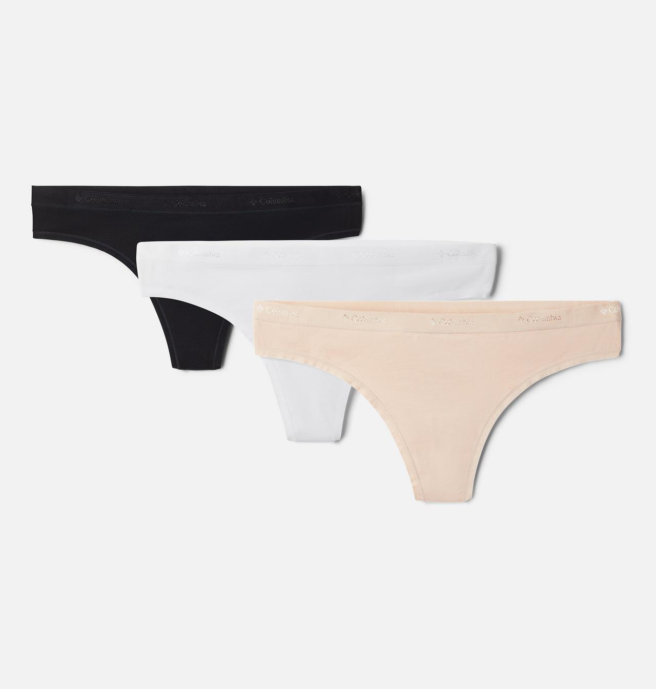 Women's 4-Way Stretch Cotton Thong - 3 Pack 1