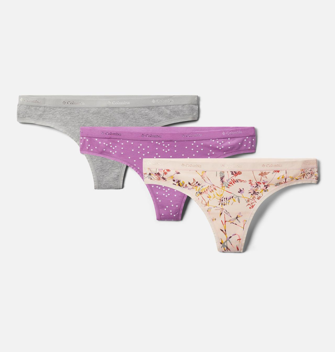 Women's 4-Way Stretch Cotton Thong - 3 Pack 1